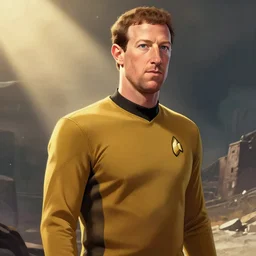 mark zuckerberg as a startrek captain, comic book art