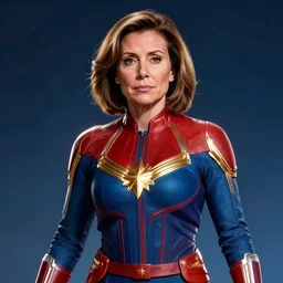 Nancy Pelosi as Captain Marvel, digital art, cgsociety, artstation, trending, masterpiece