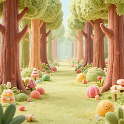 A fantasy forest, made out of sweets, matte painting, Hyperdetailed, artstation, cgsociety, 8k