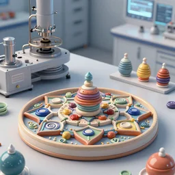 engine laboratory 3 d volume mandala ceramic chakra digital color stylized concept substance natural color scheme, global illumination ray tracing hdr fanart arstation by sung choi and eric pfeiffer and gabriel garza and casper konefal