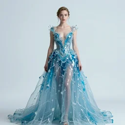 of anya taylor joy in a dress made up off liquid water, high level of detail, 8 k in the style of dado miodrag đuric