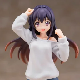 complete figure of cereal wearing a comfy blouse, personification, tsurime eyes, dynamic pose, amiami, aniplex, kotobukiya, good smile company, beautiful composition, 4 5 mm lens, focal length 2, hdr