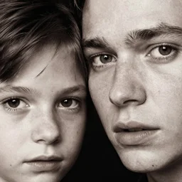 high quality, high detail, expressive portrait by diane arbus, hd, beautiful faces, deep love and appreciation in the eyes, photorealistic lighting