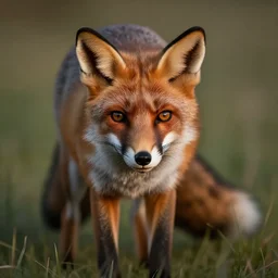 a fox showing underneath his paws, pawpads,