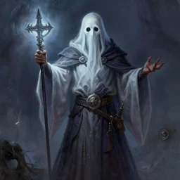 a necromancer ghost, by greg rutkowski and thomas kinkade, digital art, realistic painting, dnd, character design, trending on artstation