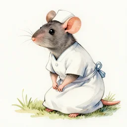 a watercolor ink painting of the selfless female anthropomorphic mouse midwife. her wardrobe is complicated in the style of anti - art trending on artstation deviantart pinterest furaffinity hyper detailed photorealistic highlights and shadow hd 8 k post - processing high resolution