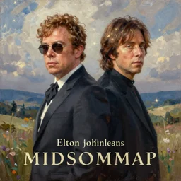 elton john lennon in midsommar, oil painting, ultradetailed, artstation, ultradetailed, digital painting, ultradetailed