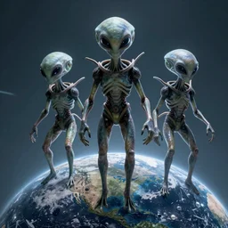 aliens arriving on earth, ultra realistic, highly detailed, 8 k, award winning
