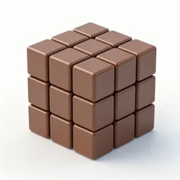a chocolate - brown rubik's cube, 3 d render