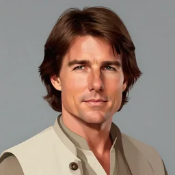 a cartoon caricature of tom cruise as han solo in star wars, by john singer sargent, donato giancola, alphonse mucha _ _