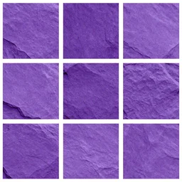 3 by 3 grid of purple stone textures