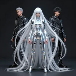 sana kurata, wearing a reflective outfit, absurdly long hair, white hair, hair down to floor, by tom bagshaw and ilya kuvshinov, rtx rendering, octane render 1 2 8 k, maya, extreme high intricate details by wlop, digital anime art by ross tran, composition by sana takeda, dramatic lighting by greg rutkowski