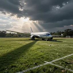 a plane crash on a football field