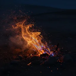 iridescent embers glow in the wind, cinematic