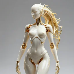 hyper detailed ultra sharp portrait of a beautiful well contoured porcelain ivory smooth cyborg phycodurus eques, sharp focus, global illumination, radiant light, biomechanical golden rhizomorphs, cyberpunk brackets, alexandre ferra white mecha, irakli nadar, alexander mcqueen, octane render, 4 k, ultra hd