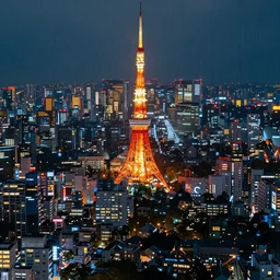 a beautiful city of tokyo at night raining the city is full of people and the background is the beautiful city of tokyo highly detailed digital art by greg rutkowski