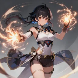 “ anime, full body, cute, female, a pretty girl who fires energy waves with both hands, highly intricate detailed, light and shadow effects, intricate, highly detailed, digital painting, art station, concept art, smooth, sharp focus, illustration, advanced digital anime art, the most beautiful thing in the real world, so detailed that the ai drew it ”