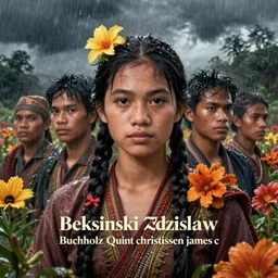 hyperrealistic beautiful portrait of a philippine character in a scenic environment, war, flowers, rain, by beksinski zdzislaw, yoro sean, buchholz, quint, christensen james c.,