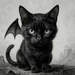 demonic cat by hieronymus bosch, detailed digital art, trending on Artstation