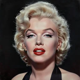 realistic detailed front view portrait of Marilyn Monroe, painted by H R Giger