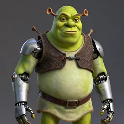 shrek as a mechanical robot, highly detailed, extremely high quality, hd, 4 k, 8 k, canon 3 0 0 mm, professional photographer, 4 0 mp, lifelike, top - rated, award winning, realistic, detailed lighting, detailed shadows, sharp, no blur, edited, corrected, trending