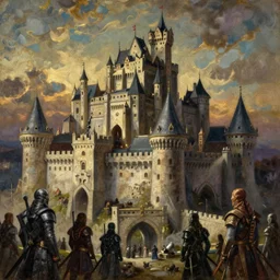 anime castle city in / game of thrones /, dramatic lighting, tense atmosphere, intricate oil painting on canvas by greg rutkowski, trending on artstation