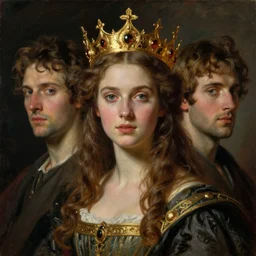 portrait of a young woman wearing an ornate golden elven crown, by jacques - louis david, mattias adolfsson, moebius, dan mumford, trending on artstation, featured on pixiv, masterpiece, oil on canvas, cinematic composition, dynamic beautiful lighting,