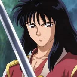 boromir in an 80\'s anime world, with a sword, looking stern, close up, incredibly detailed, ultra realistic, Satoshi Kon