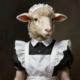 female anthropomorphic sheep in maid outfit, realistic portrait, highly detailed, digital painting, artstation, concept art, smooth, sharp focus, illustration, cinematic lighting, art by artgerm and greg rutkowski and alphonse mucha and boris vallejo and frank frazetta