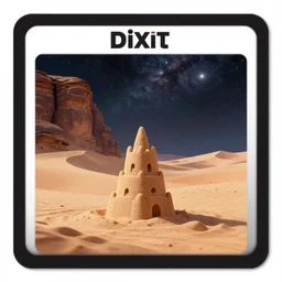 dixit card, desert, cliff temples, meteor, galaxy, rock climber, sand castle, billowing cloth, focal point, character, sand dune, spire, dark fantasy. intricate, amazing composition, colorful watercolor, by ruan jia, by maxfield parrish, by shaun tan, by nc wyeth, by michael whelan, by escher, illustration, nightmare, backlit, volumetric