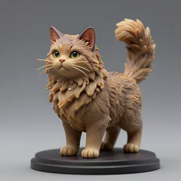 80mm resin detailed miniature of fluffy cat, Product Introduction Photos, 8K, Full body, subsurface scattering
