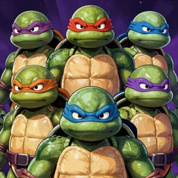 4 k ninja turtles, flawless anime cel animation by kentaro miura, psychedelic, highly detailed upper body, professionally post - processed, beautiful, scary, symmetry accurate features, epic, octane rendered, anime masterpiece, accurate by craig mullins, ilya kuvshinov, krenz cushart, epic, artgerm trending on artstation by edward hopper and dan mumford and wlop and rutkovsky, beksinski carl spitzweg moebius and tuomas kocar, intricate artwork by caravaggio, unreal engine 5, lumen, nanite