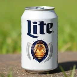 a miller lite can containing bees