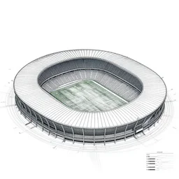 architectural blueprints of a football stadium