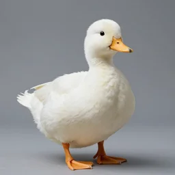 realistic white duck portrait. studio photo. cute