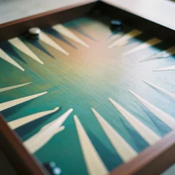 paint casted on backgammon board, film photo, soft lighting album cover, nostalgia, gradient