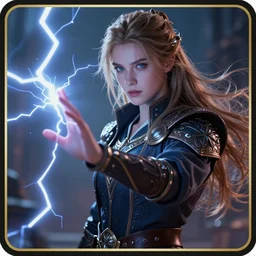 a card design of high fantasy young sorcerer casting a spell, face close up, official media, beautiful, rpg portrait, concept art, fantasy world, sharp, smooth, detailed, high quality, wallpaper 4 k, epic, trending on artstation and behance, dynamic lightning