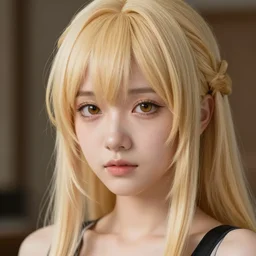 blonde anime woman, coloured, high details, fine face details n - 9