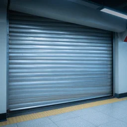 a neon underground metro, low shutter speed