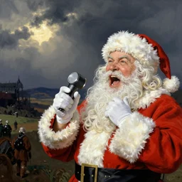 santa screaming by norman rockwell