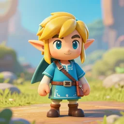 cute 3 d link from zelda links awakening, unreal engine 5, octane render, detailed, cinematografic, cinema 4 d, nvidia ray tracing graphics, artstation, greg rutkowski style