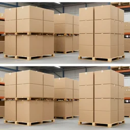 2 slides the first a warehouse full of boxes, the second is the same picture but boxes are masked