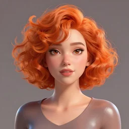 illustration of short curly orange hair woman as a self portrait, unreal engine 5, octane, smooth, reflects, masterpiece artwork, ultra detailed, artgerm, style by pixar 2 0 2 2, digital art, trending on artstation, behance, deviantart