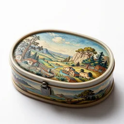 victorian bento box, high detail macro photography, isolated on a pure white background, centered, entire object in frame, sharp focus, soft studio lighting