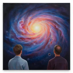 a beautiful universe painting by artgerm and alex grey and wes anderson and spike jonze, trending on artstation