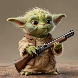 a vintage photo of yoda as a gunslinger, highly detailed, western