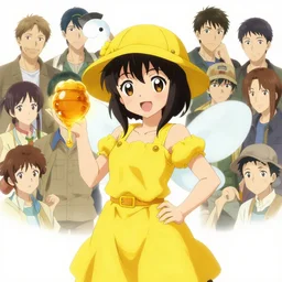 cell shading, a cute beekeeper anime girl with honey magic powers in a yellow dress, sharp and clean image, wlop, ilya kuvshinov, artgerm, krenz cushart, greg rutkowski, hiroaki samura, range murata, james jean, katsuhiro otomo, erik jones