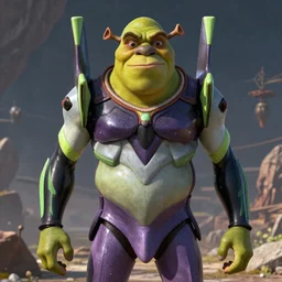 evangelion eva pilot is shrek high detail, art station, trending, 4 k