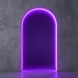 digital illustration of a glowing purple archway in a gray concrete wall, deviantArt, artstation, artstation hq, hd, 4k resolution