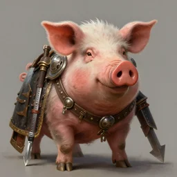 a detailed portrait of a post - apocaliptyc pig warrior, by justin gerard and greg rutkowski, digital art, realistic painting, dnd, character design, trending on artstation